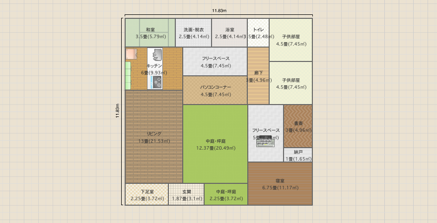 中庭のある平屋3