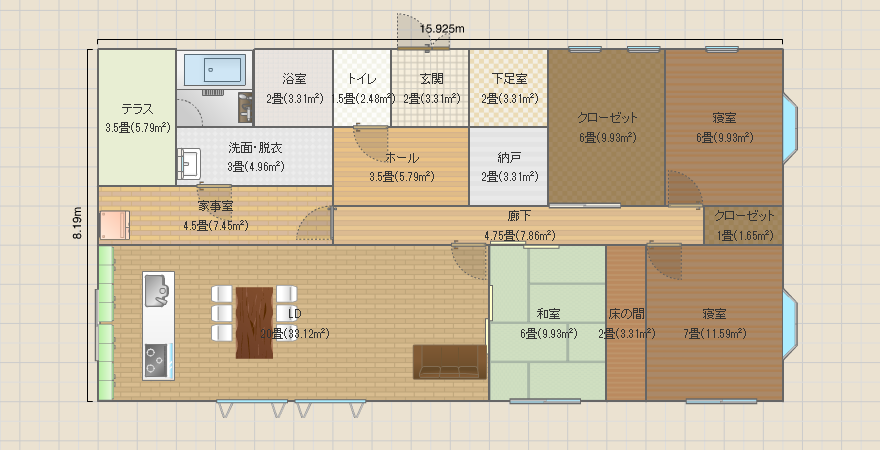 インナーガレージがない平屋