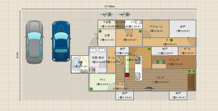 片づけられなくても何とかなりそうな収納力の家