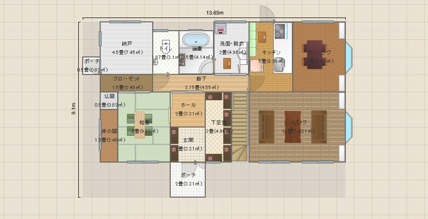 ５ＬＤＫ、吹抜、書斎、シューズクローク、南入り	