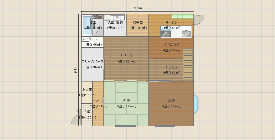 基本平屋　＋　ロフト　片流れの家