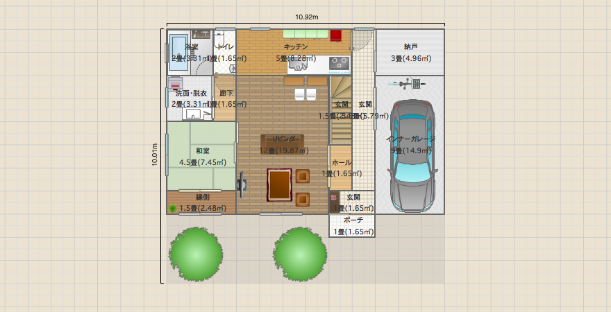 土間と縁側とガレージ