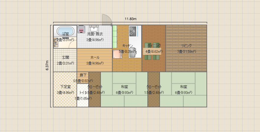 22.7坪　平屋　左玄関