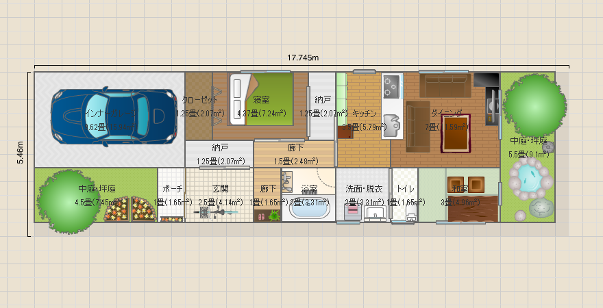 夫婦と猫一匹の平屋住宅