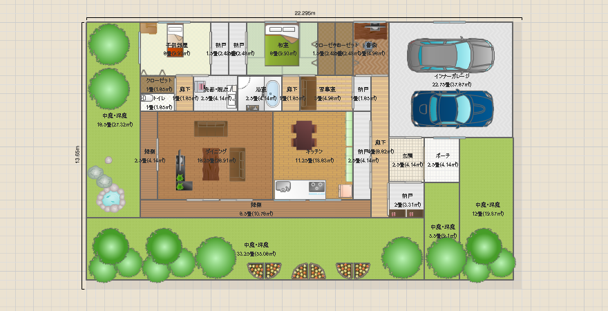 夫婦と子供一人の平屋住宅2