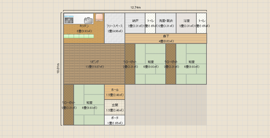3LDK+トイレ2個