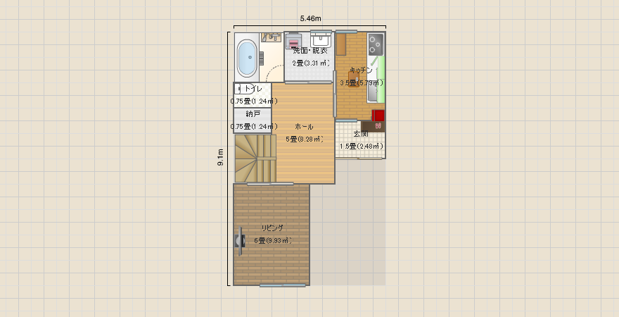 3DK 2階