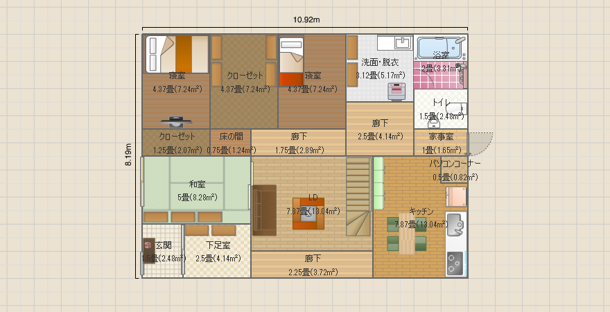 南側土間&バリアフリー&東K&北寝室