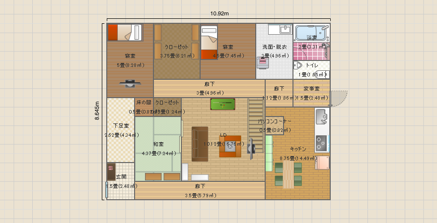 南側土間&バリアフリー&東K&北寝室&西下足室-2