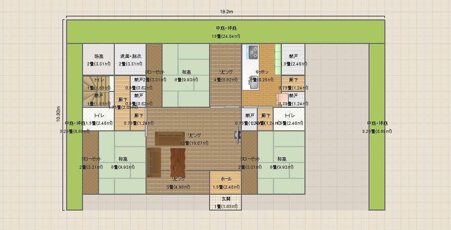 2階 4LDK +インナーガレージ 簡単 トイレ3 小