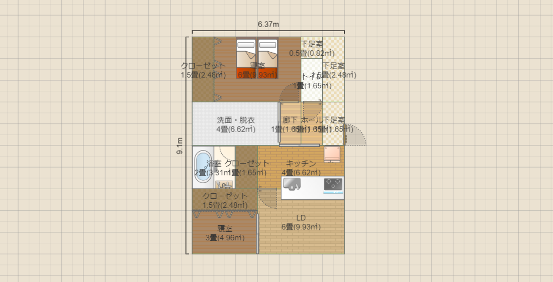 平屋2LDK-最低限17.5坪