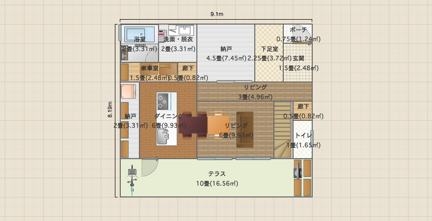 Box house 3.5x5間 (2F 4.5Jx3 no study room)