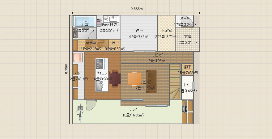 Box house 3.5x5間 (2F 4.5Jx3 no study room)