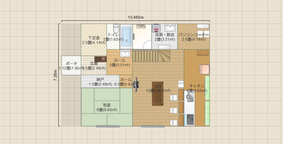 30坪　吹き抜け　土間収納