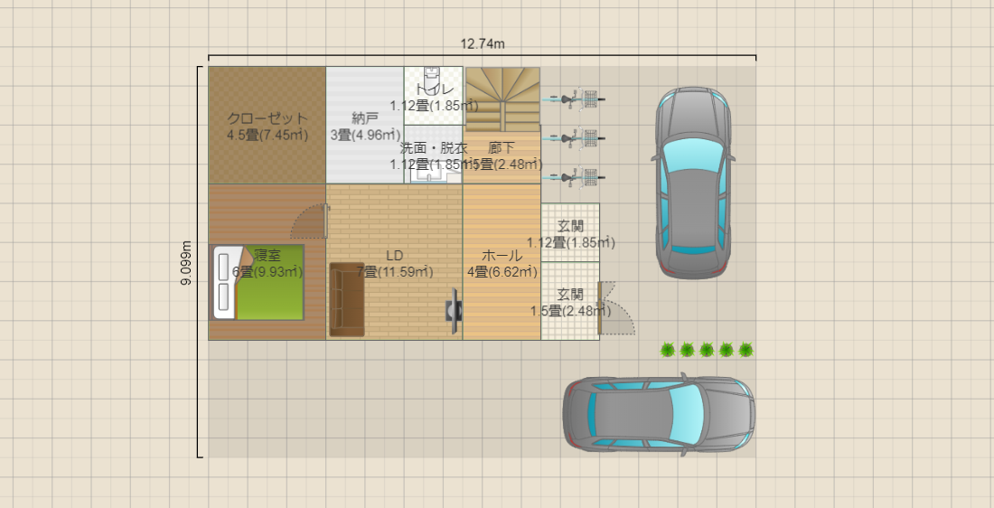 2世帯3階建２Fリビング