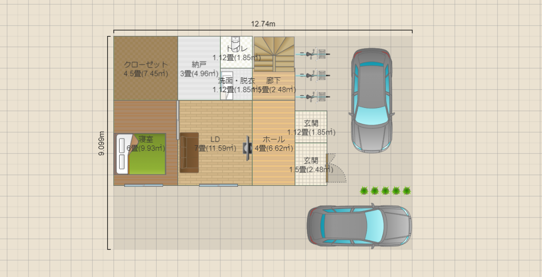 2世帯3階建２Fリビング