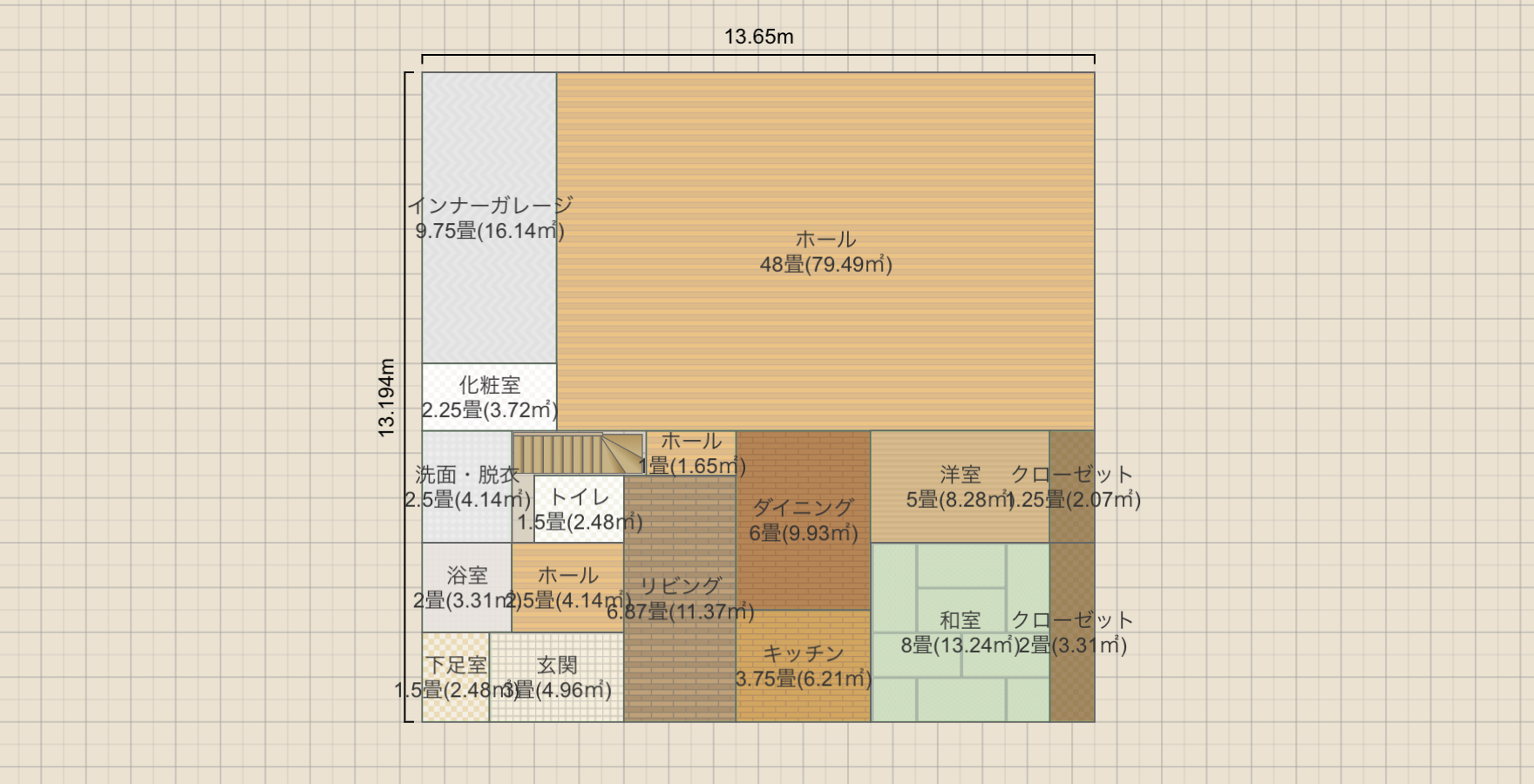 ホール付きハウス