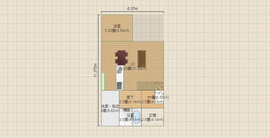 間口9ｍ、奥行き17.5ｍの土地に建てる家