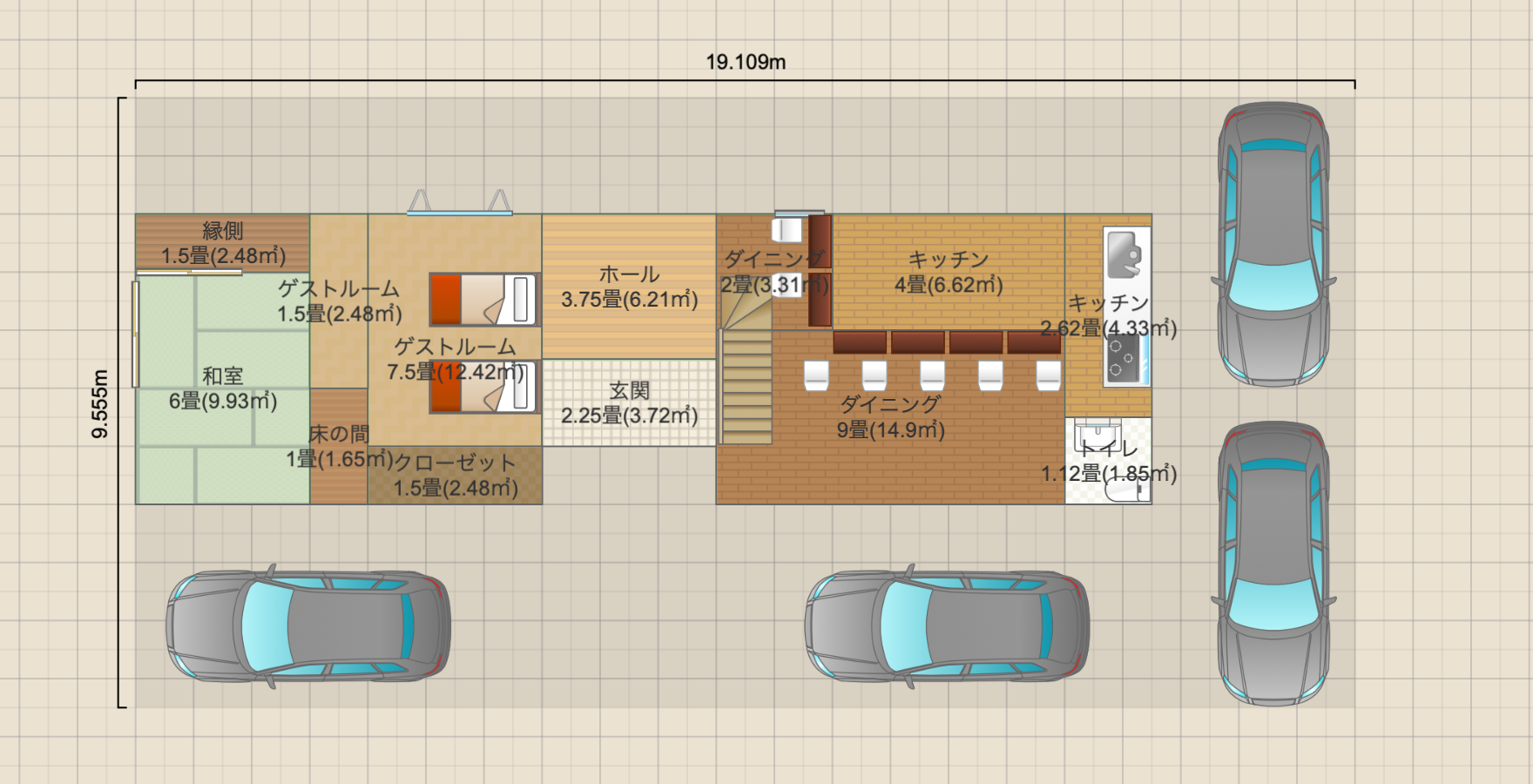 森の2階建て 露天風呂付き