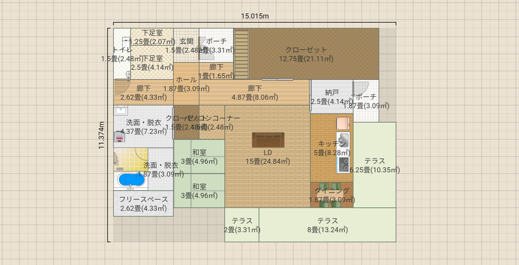 収納たっぷりヌックのあるお家