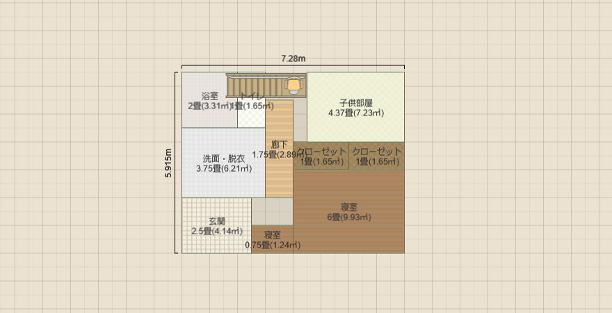 南瀬谷 四角型7.3m×5.9m=43.17m2
