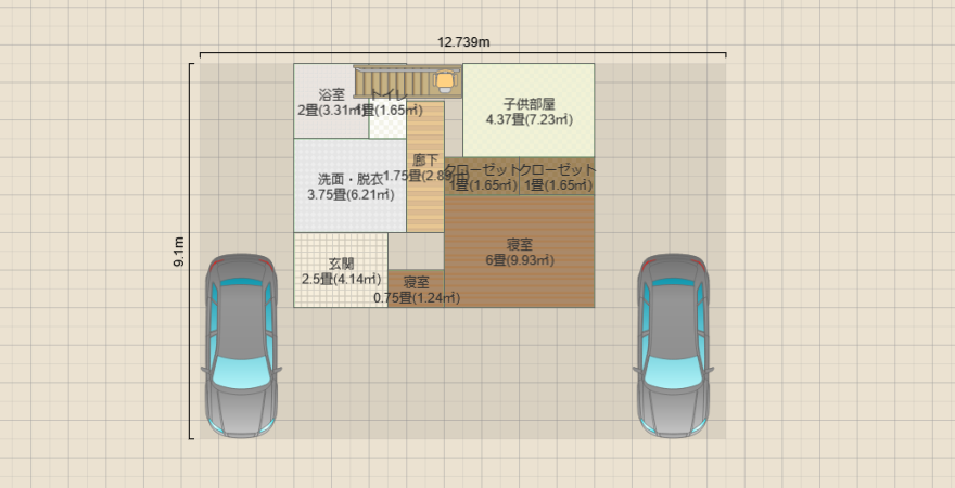 南瀬谷 四角型7.3m×5.9m=43.17m2
