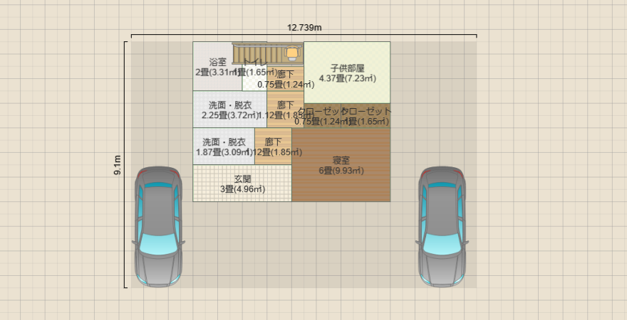 南瀬谷 四角型7.3m×5.9m=43.17m2