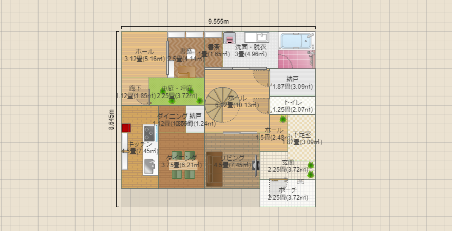 中庭のある家