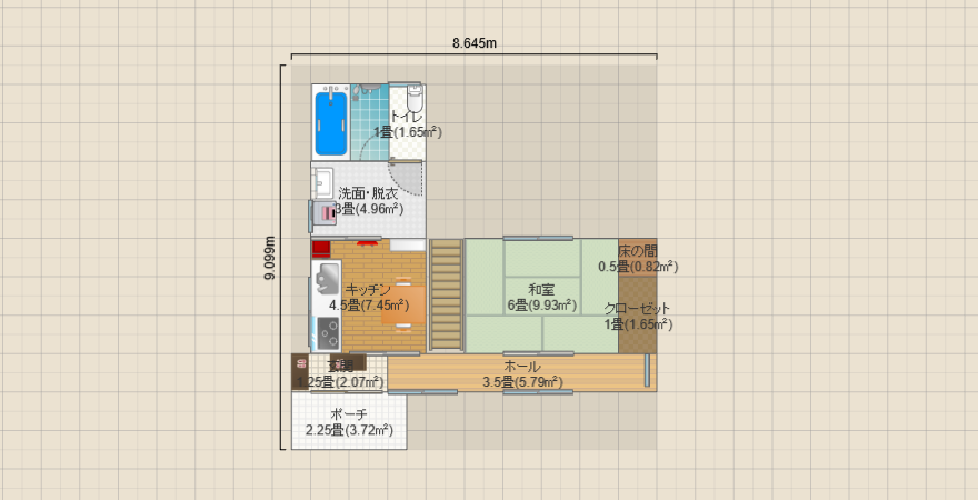 納戸三畳付き住宅