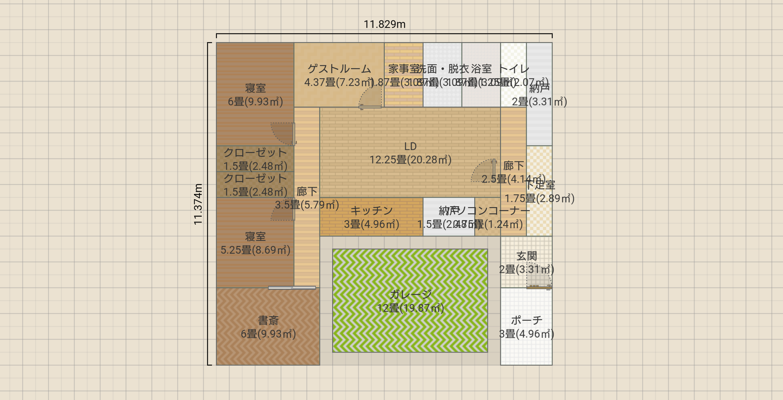 平屋 L字型