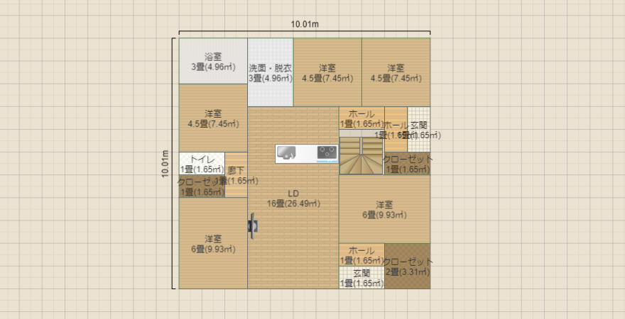 寝室6畳