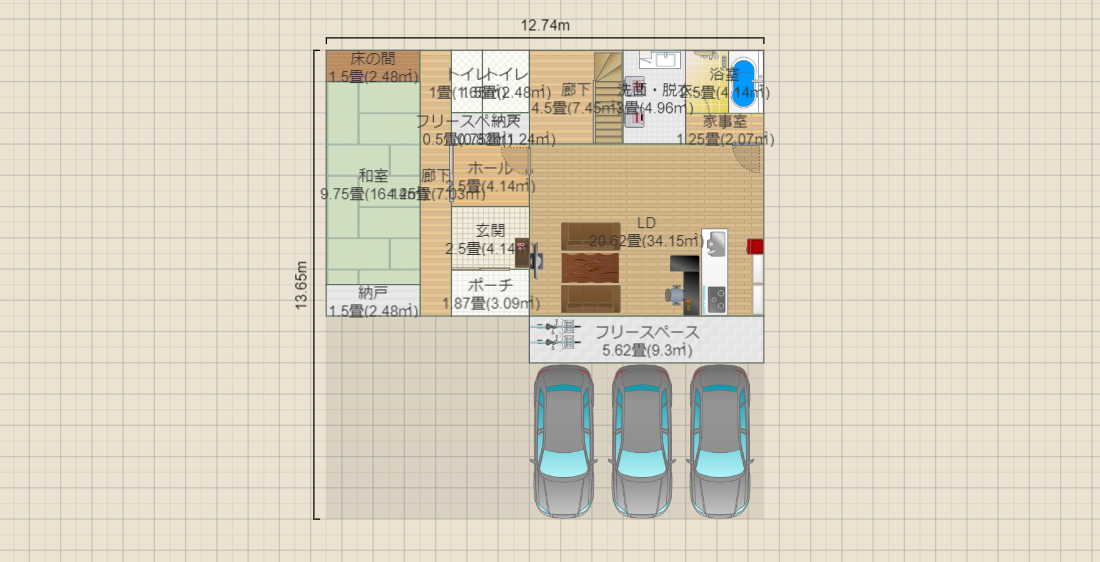 【20201205】【家族2人】【和室コの字】【2階建】