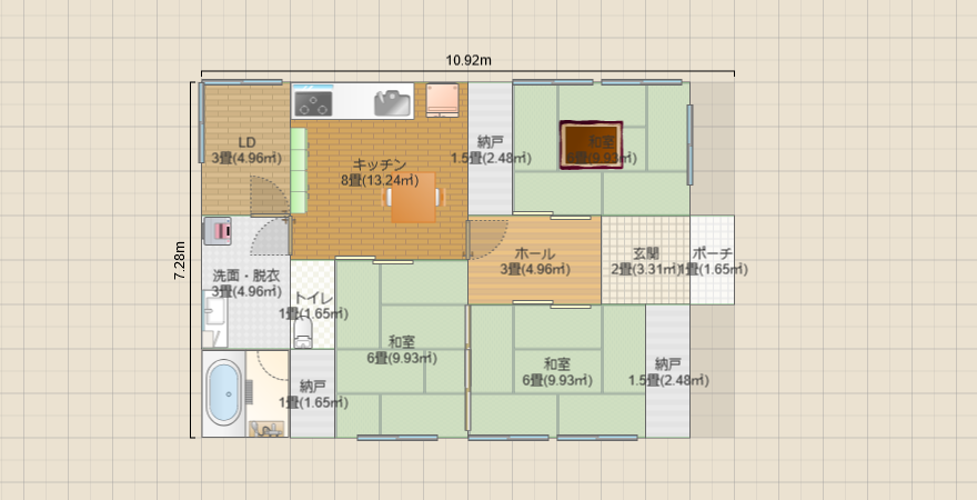 平屋3DK和風