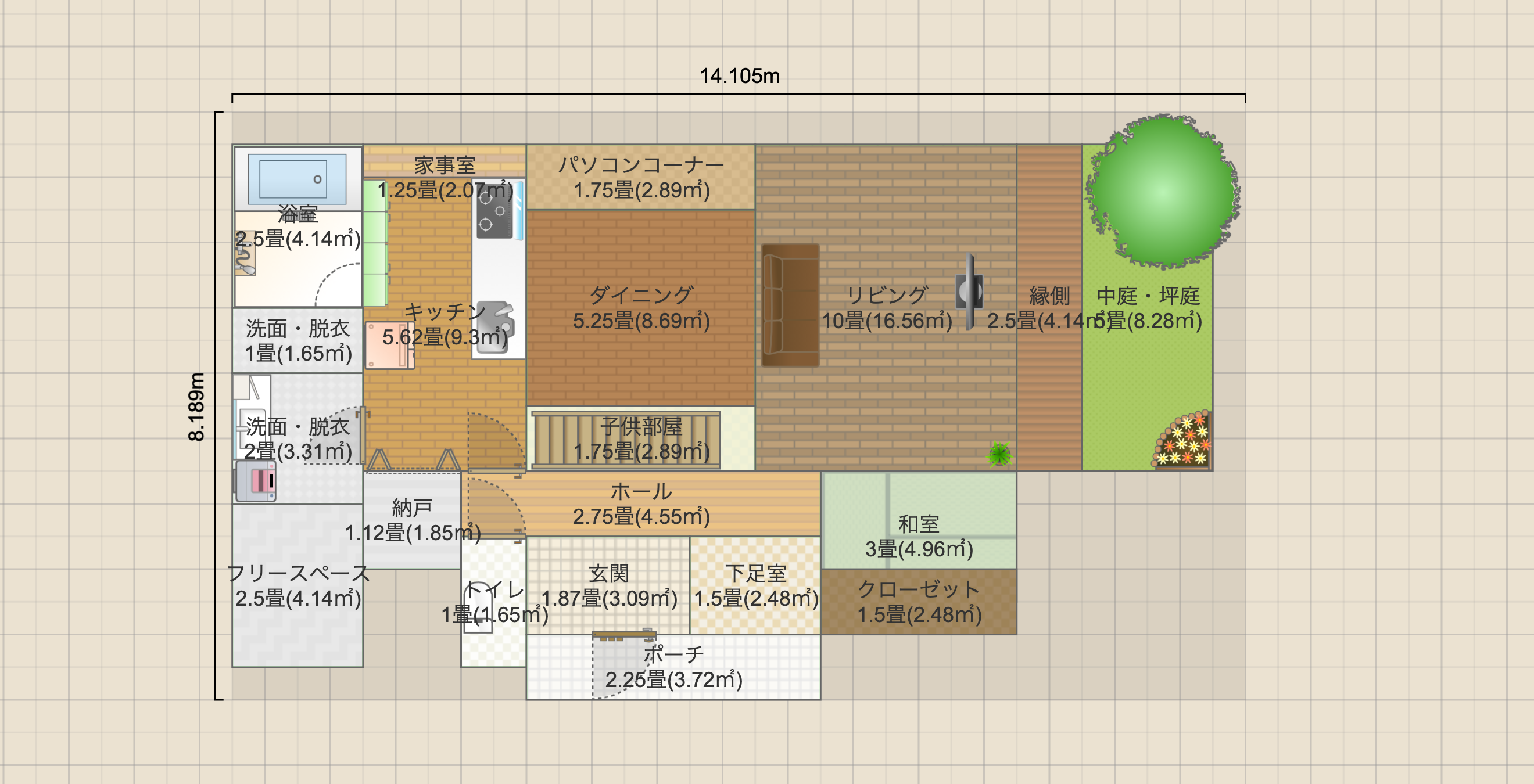 リビング吹き抜け