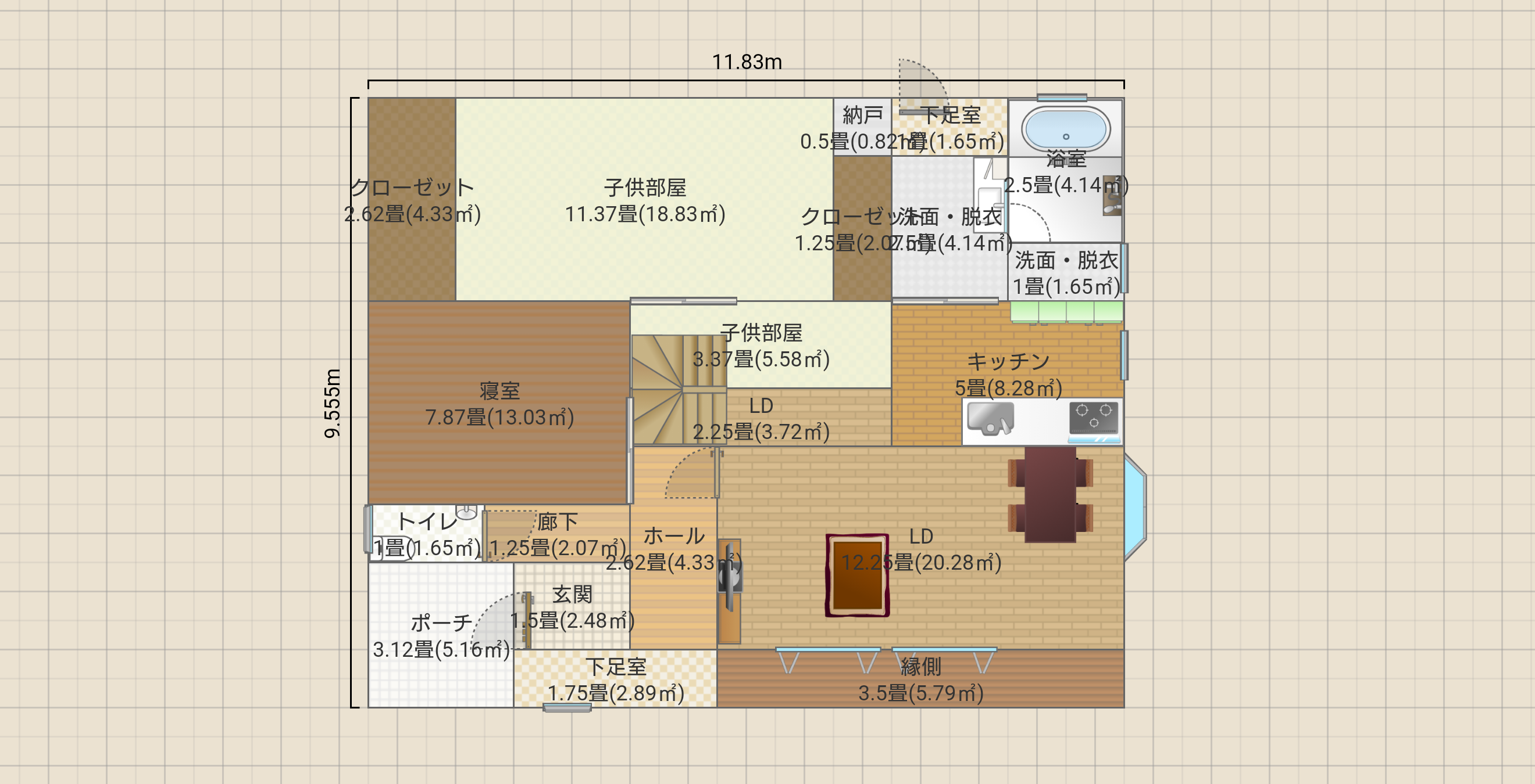 平屋30坪3LDKスキップフロア