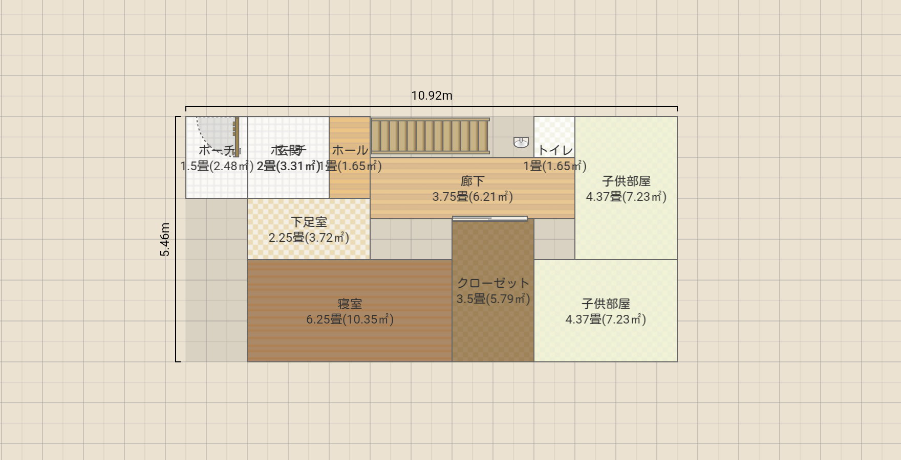 29坪2階リビング　直線階段ver.