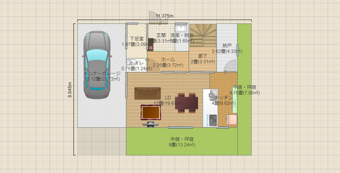 プラン4【子供部屋X1+洋室】庭有