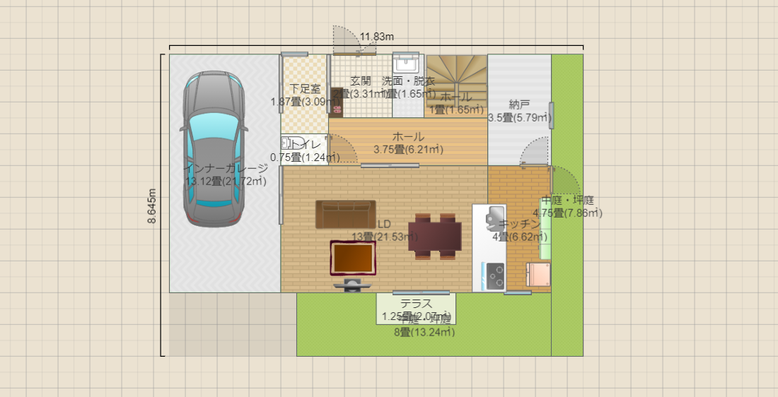 プラン4【子供部屋X1+洋室】庭有