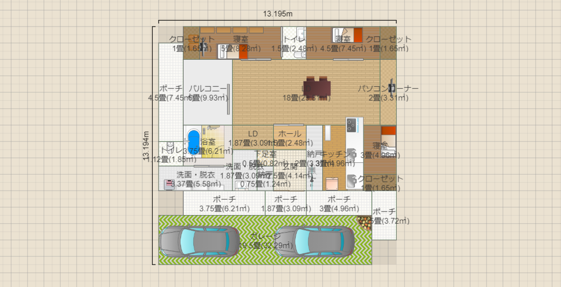 13mx13m 中庭13