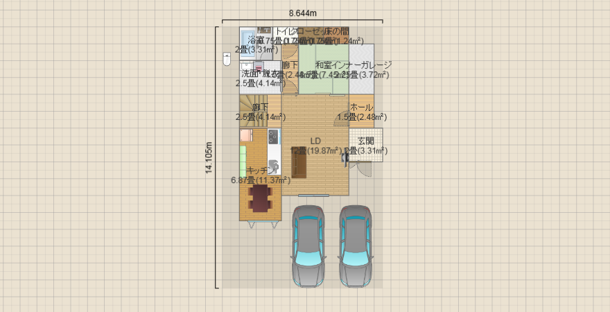 土地9.6×15　建蔽50容積80外距1.0