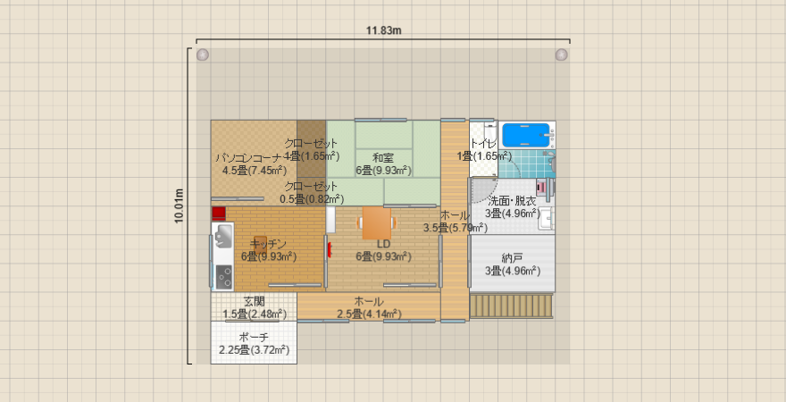 カウンター・床下収納付き住宅