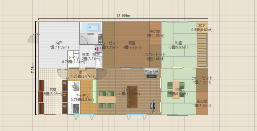 案12　平屋4LDK 28.8坪