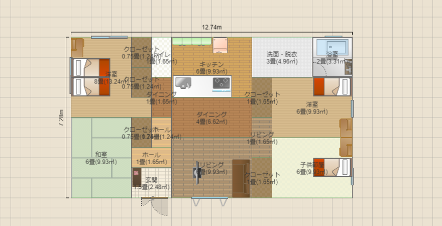 案12　平屋4LDK 28.8坪