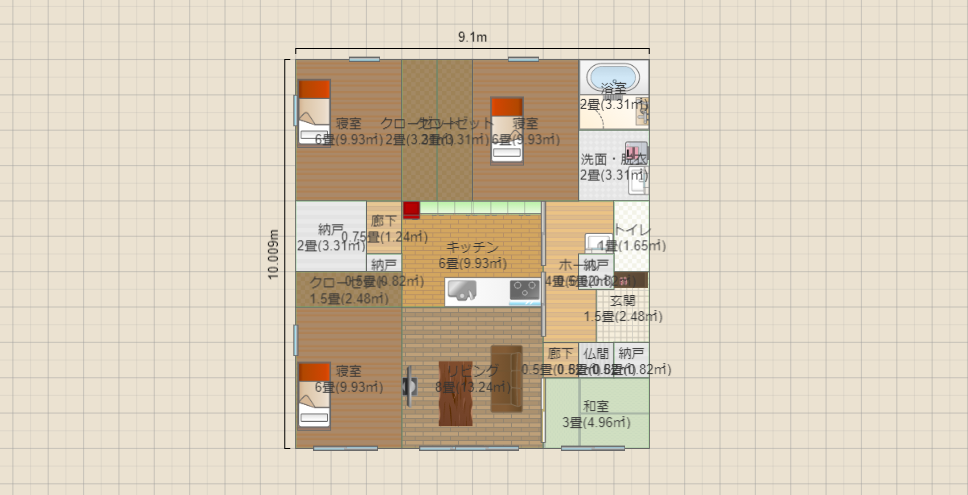 28坪　東　4LK　収納多