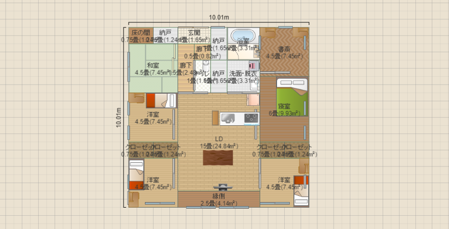 6LDK-1F30坪動線集中