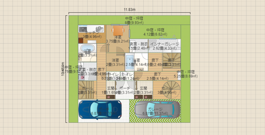 ２世帯　３階ジム室付き