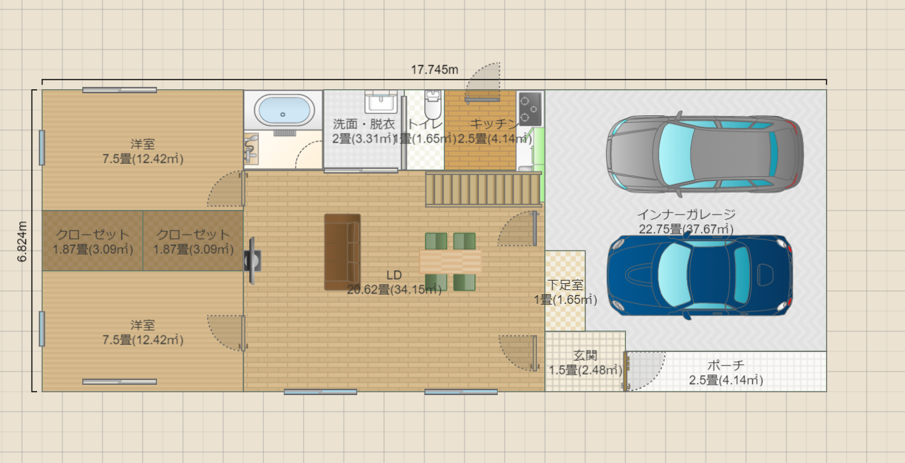 平屋＋ロフト