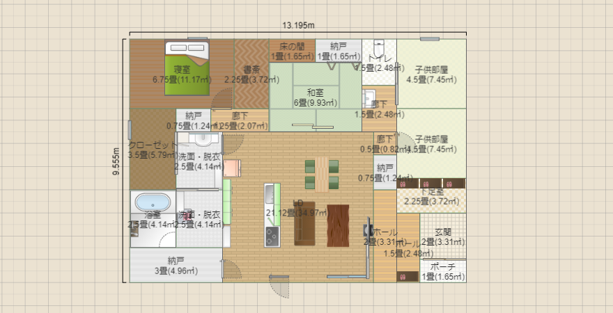 38坪（1階のみ＆寝室北）