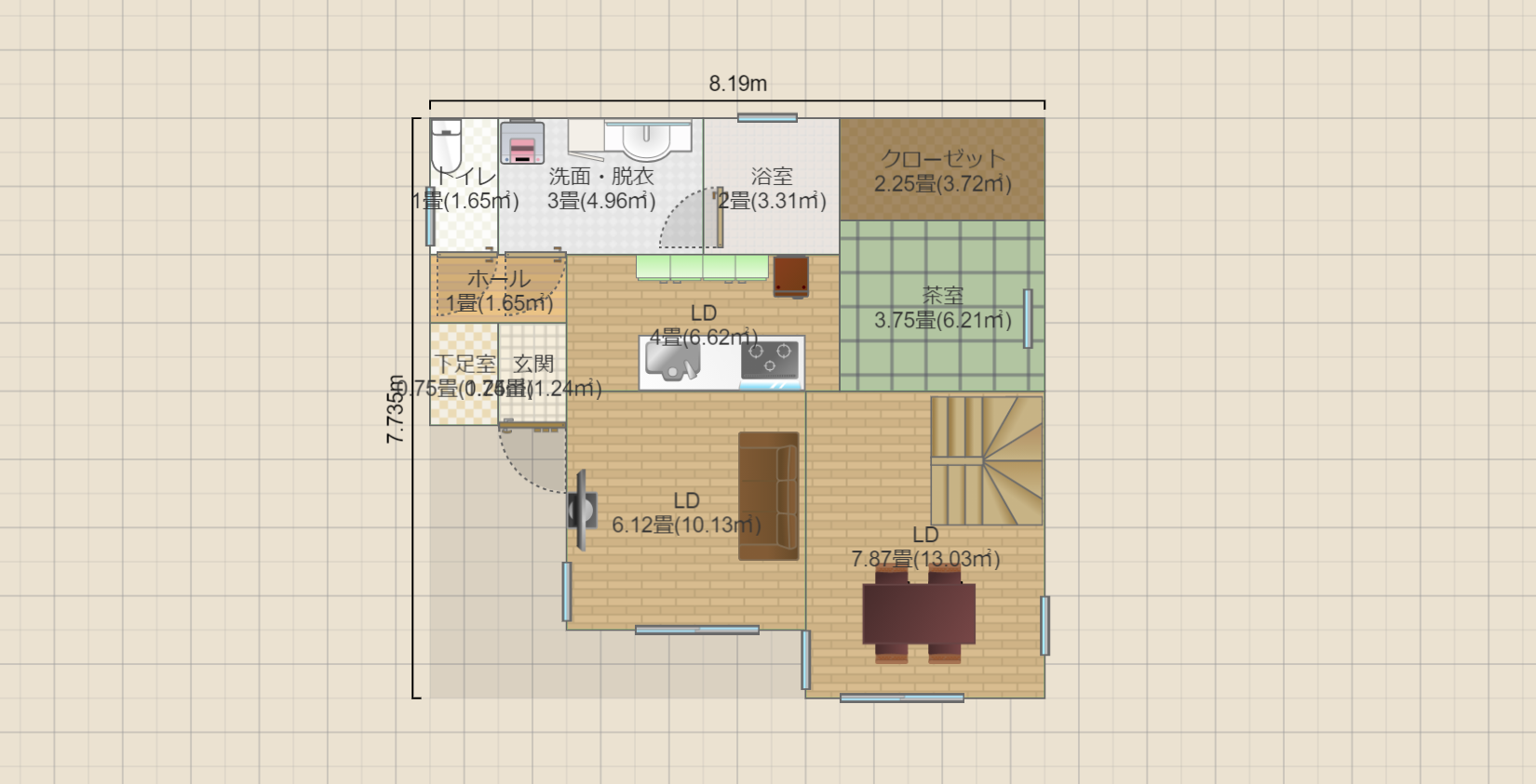 南玄関①（延べ床93.98㎡）