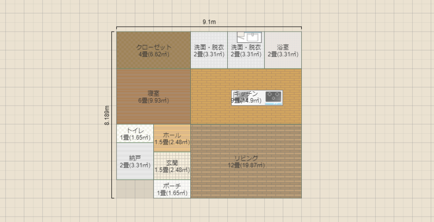 平屋　22坪